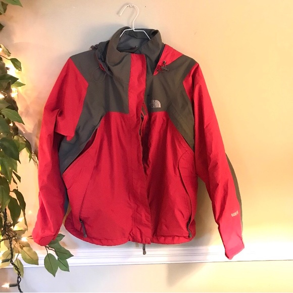 North Face red and gray Gore Tex rain jacket - Picture 3 of 8